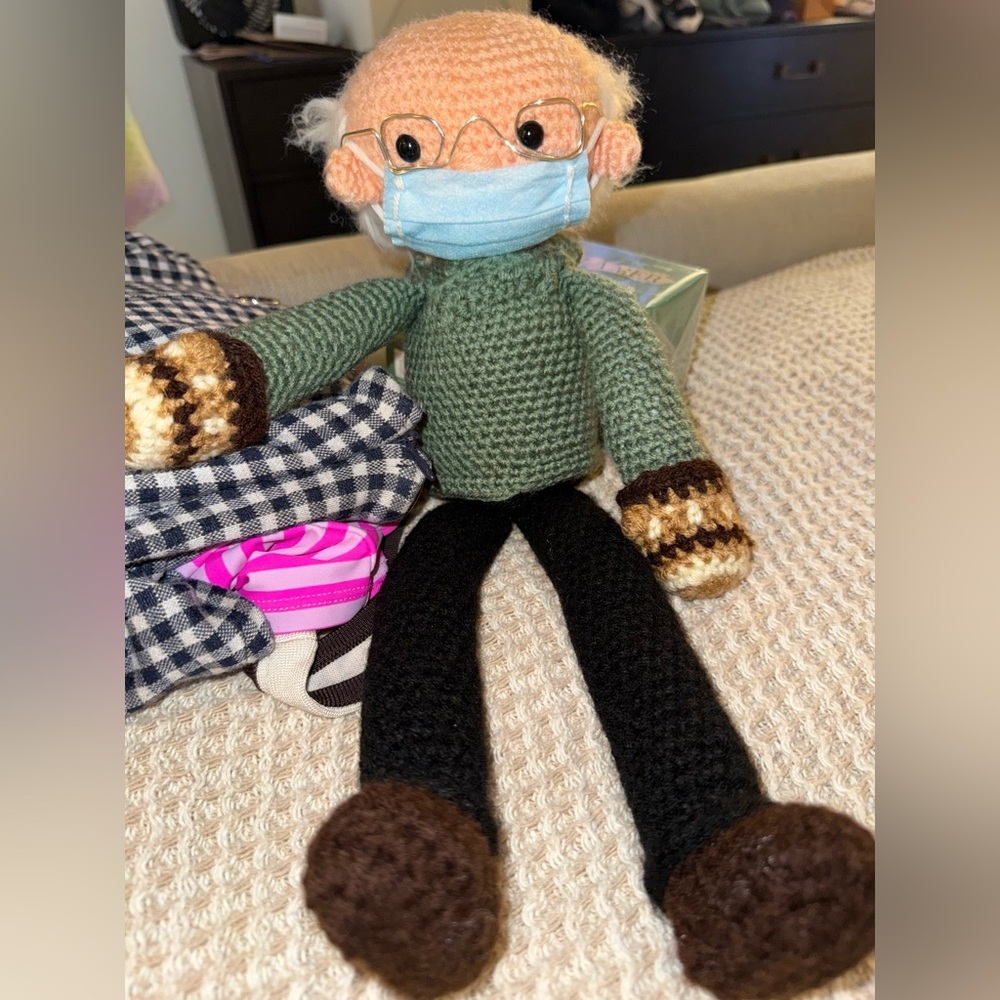 Crochet Bernie sanders doll from inauguration